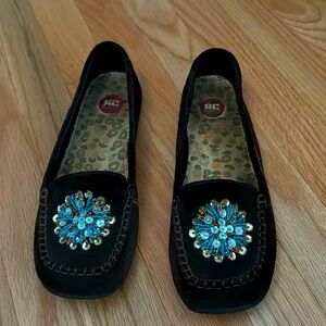 BC Footwear embellished moccasins chocolate brown size 8